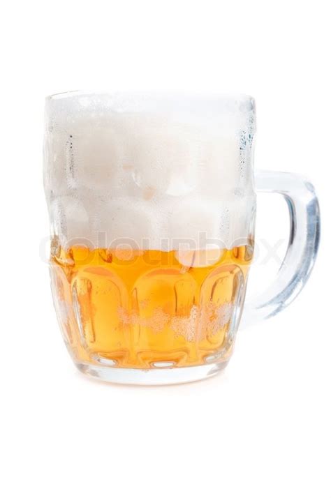 Half Full Glass Of Beer Isolated On A Stock Image Colourbox