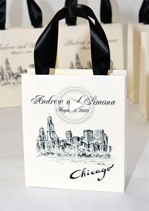 25 Wedding Welcome Bags With Satin Ribbon Handles And Your Names