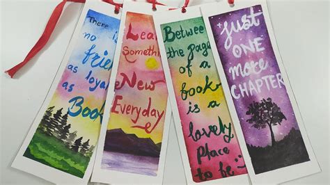 Watercolour Bookmarks Techniques Bookmarks With Inspirational Quotes