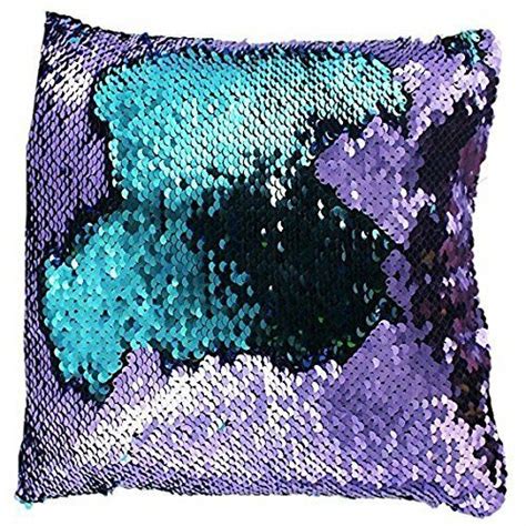 Mermaid Style Magic Colour Changing Sequin Cushion Turquoise