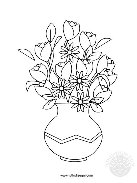 Per dispositivi mobili e web. Disegno di vaso con fiori - TuttoDisegni.com