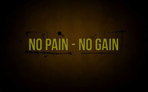 Yellow Background With No Pain No Gain Text Overlay Quote Pain