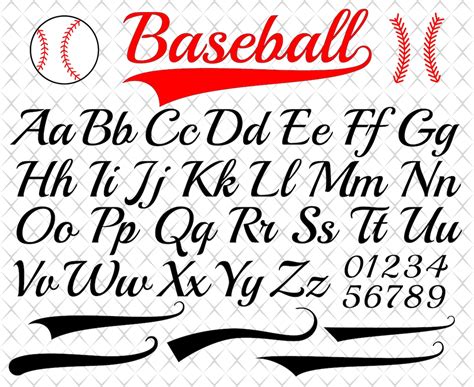 Fuente De Béisbol Svg Baseball Font Svg File Baseball Alphabet Etsy