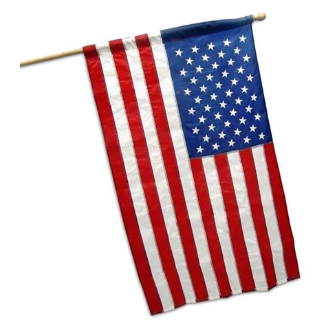 American Usa Us Flag 2x3 Ft Embroidered Stars Sewn Stripes Nylon Pole