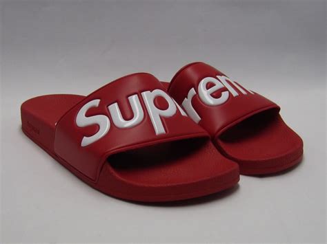 Supreme Sandals Slides Flip Flop 9 Ss14 Box Logo Red Ds New Solid
