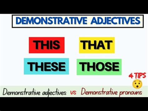 Demonstrative Adjectives THIS THAT THESE THOSE With Pictures