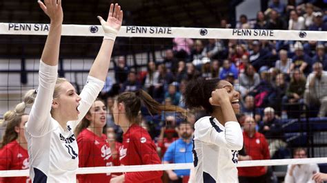 No 8 Penn State Records 10 Aces In Sweep At Rutgers Penn State Athletics Penn State