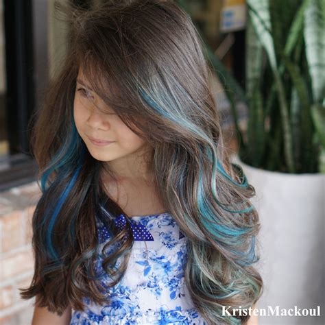 Kids Blue Hair Colors Ig Kristenmackoul Blue Peekaboo Highlights