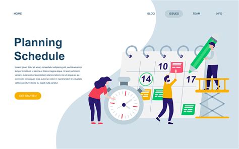 Modern Flat Web Page Design Template Of Planning Schedule 279873 Vector