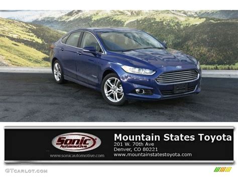 2015 Deep Impact Blue Metallic Ford Fusion Hybrid Titanium 108921702