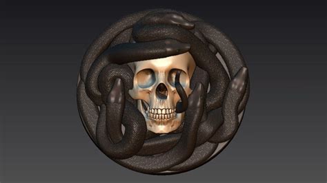 Medallion Skull And Snakes 3d Model 3d Printable Cgtrader