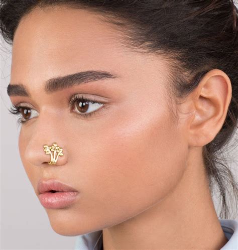 Gold Berries Nose Cuff Faux Nose Ring Fake Nose Hoop Etsy