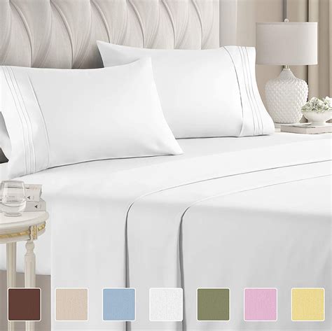 California King Size Sheet Set Piece Set Hotel Luxury Bed Sheets Extra Soft Deep