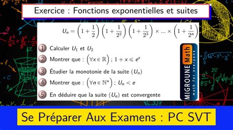 Fonctions Exponentielles Et Suites Se Pr Parer Aux Examens Exercice