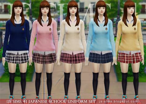 Js Sims 4 Japanese School Uniform Set • Sims 4 Downloads
