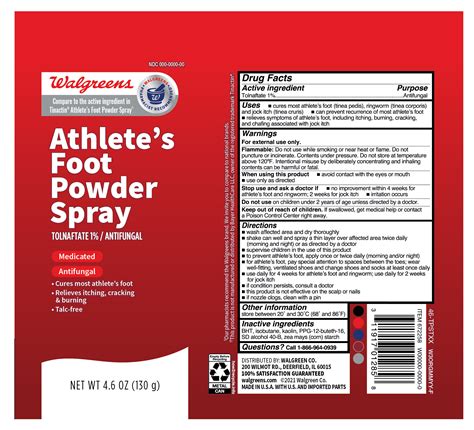 Walgreens Athletes Foot Powder Spray Tolnaftate