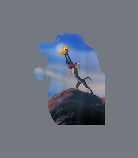 Disney Lion King Mufasa Silhouette Pride Rock Rafiki Simba Digital Art