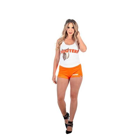 Womens Hooters Girl Costume Tank Top And Shorts Set Uniform Halloween Outfits Ebay