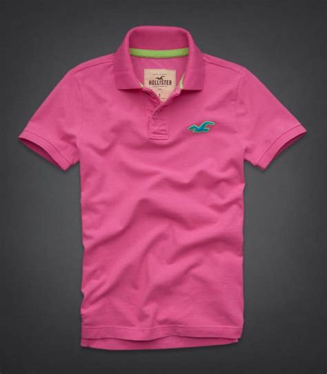 Hollister By Abercrombie And Fitch New Short Sleeve Mens Pink Blue Polo Large Hollister Polo