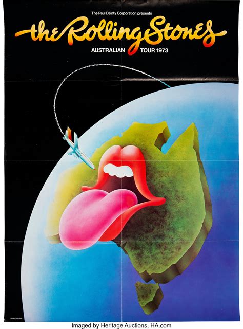 The Rolling Stones 1973 Australian Tour Poster Program And Ticket