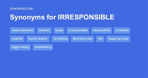 Another Word For IRRESPONSIBLE Synonyms Antonyms