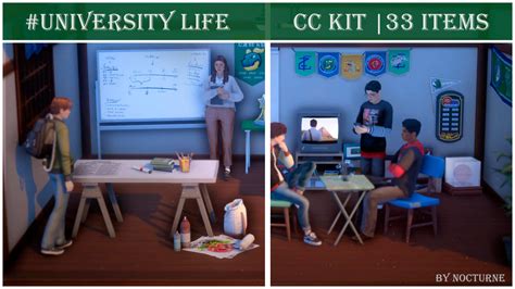 Sims 4 University Life Cc Pack Download Ontains 33 The Sims Book