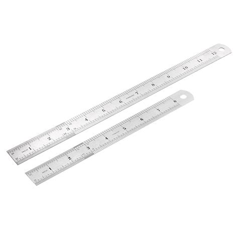 812 Inch Stainless Steel Straight Rulers Set Inches And Metric Scale