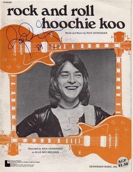 Lot Detail Rick Derringer Signed Rock And Roll Hoochie Koo Sheet Music