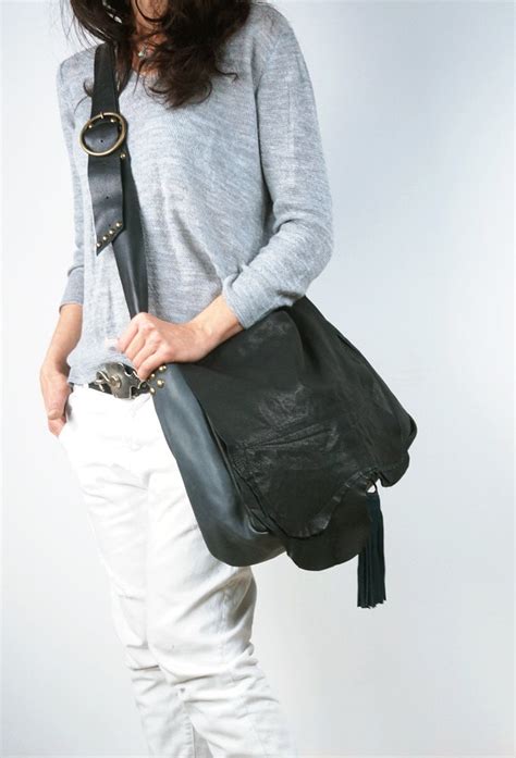 Large Black Leather Crossbody Handbag Paul Smith