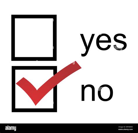 A No Yes Checkbox With Red No Box Checked Stock Photo Alamy