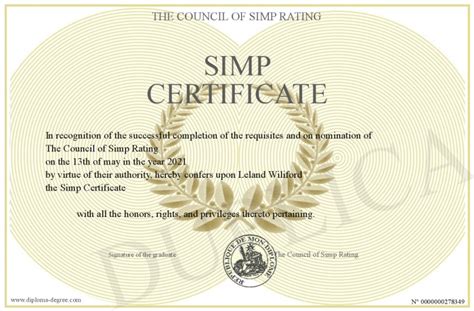 Simp Certificate