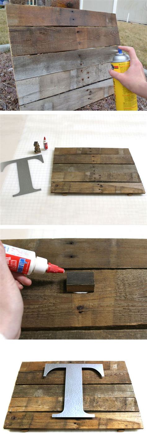 Diy Create A Rustic Wall Plaque Using Metal Craft Letters Pallet