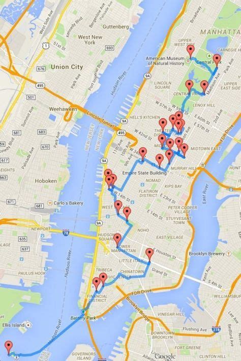 New York Attractions Map Free Pdf Tourist City Tours Map New York 2023