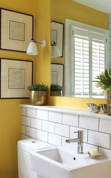 With the help of a few clever fixtures, lightings, colors and accessories, a good small bathroom design would allow you to get all the luxuries and comforts that you want. Small Bathroom With Yellow Wall Colors And Houseplants ...