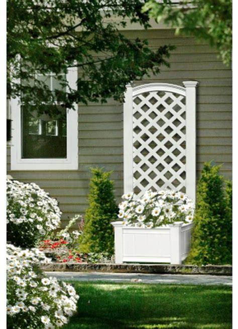 New 56 Tall Outdoor Decorative Lattice Privacy Screen White Vinyl Finish