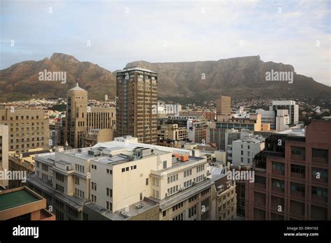 Cape Town Central Business District With Table Mountain And Devils