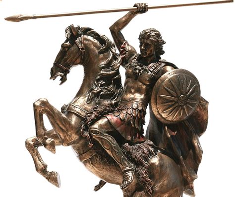 Alexander The Great On Horse Greek Cast Marble Statue Sculpture Bronze