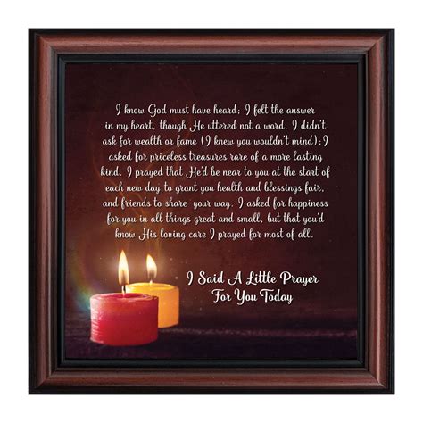 I Said A Little Prayer For You Today Framed Poem To Encourage 10x10