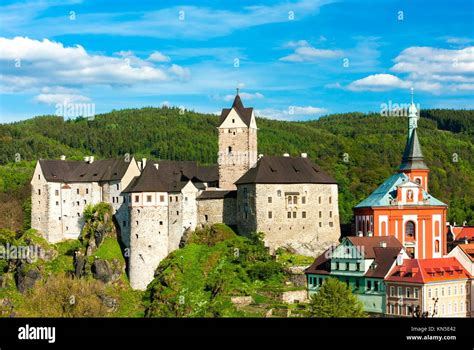 Loket Castle With Town Czech Republic Stock Photo Alamy