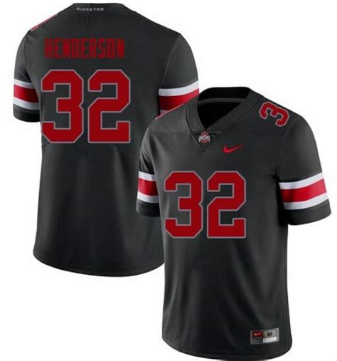 Ohio State Buckeyes 32 Treveyon Henderson Ncaa Football Jersey Black