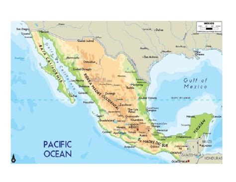 Mapa Orográfico De México Con Nombres Y Color Pdf