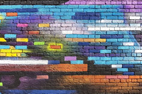 Colorful Brick Wall Ozdób Wnętrze Za Pomocą Fototapety Photowall