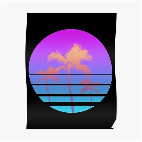 Vaporwave Sunset Poster For Sale By Ind3finite Redbubble