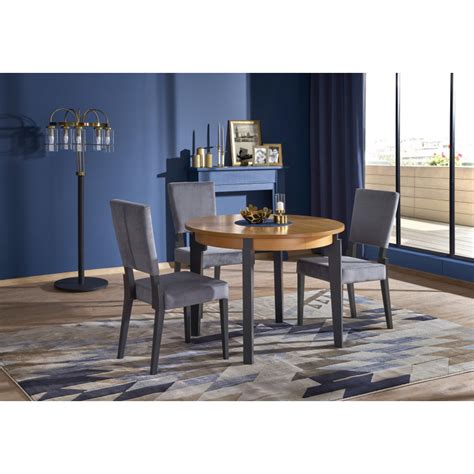 Caractéristique tous le typologies de bois décrits se prêtent pour fabriqué les tables rondes avec diamètre de 120cm 160cm 180 cm, aussi pour table. table ronde extensible pieds gris plateau chêne 100-200cm Cox