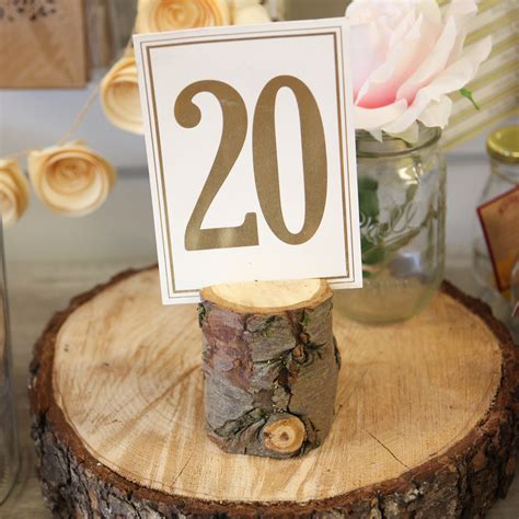 Wood Log Table Number Holders Beyond Expectations Weddings And Events