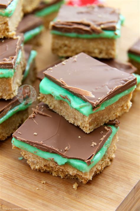 Recipe for easy no bake chocolate biscuit cake made with digestive biscuits. Mint Slice - No-Bake Recipe - Jane's Patisserie
