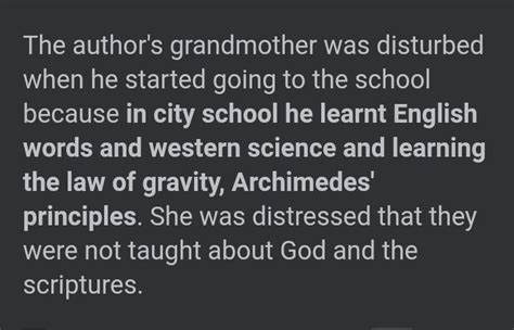 Why Was The Author S Grand Mother Disturbed When He Started Going To City Schoolkoi Friend