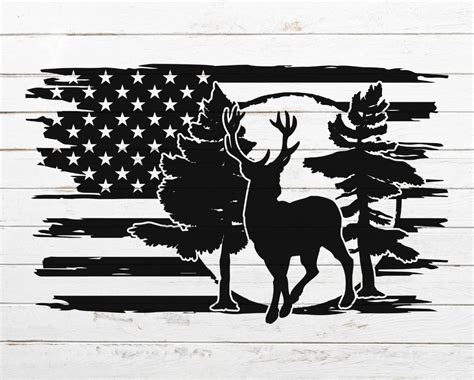 Deer Svg Flag Svg Hunting Svg American Flag Svg For Shirt Etsy