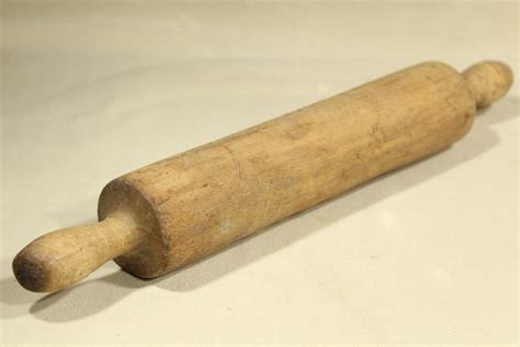 Antique Wooden Rolling Pin Carved From A Single Piece Of Wood Vintage Kitchen Primitive