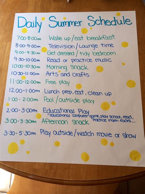 Stay Organized With A Daily Summer Schedule For Kids Kids Summer